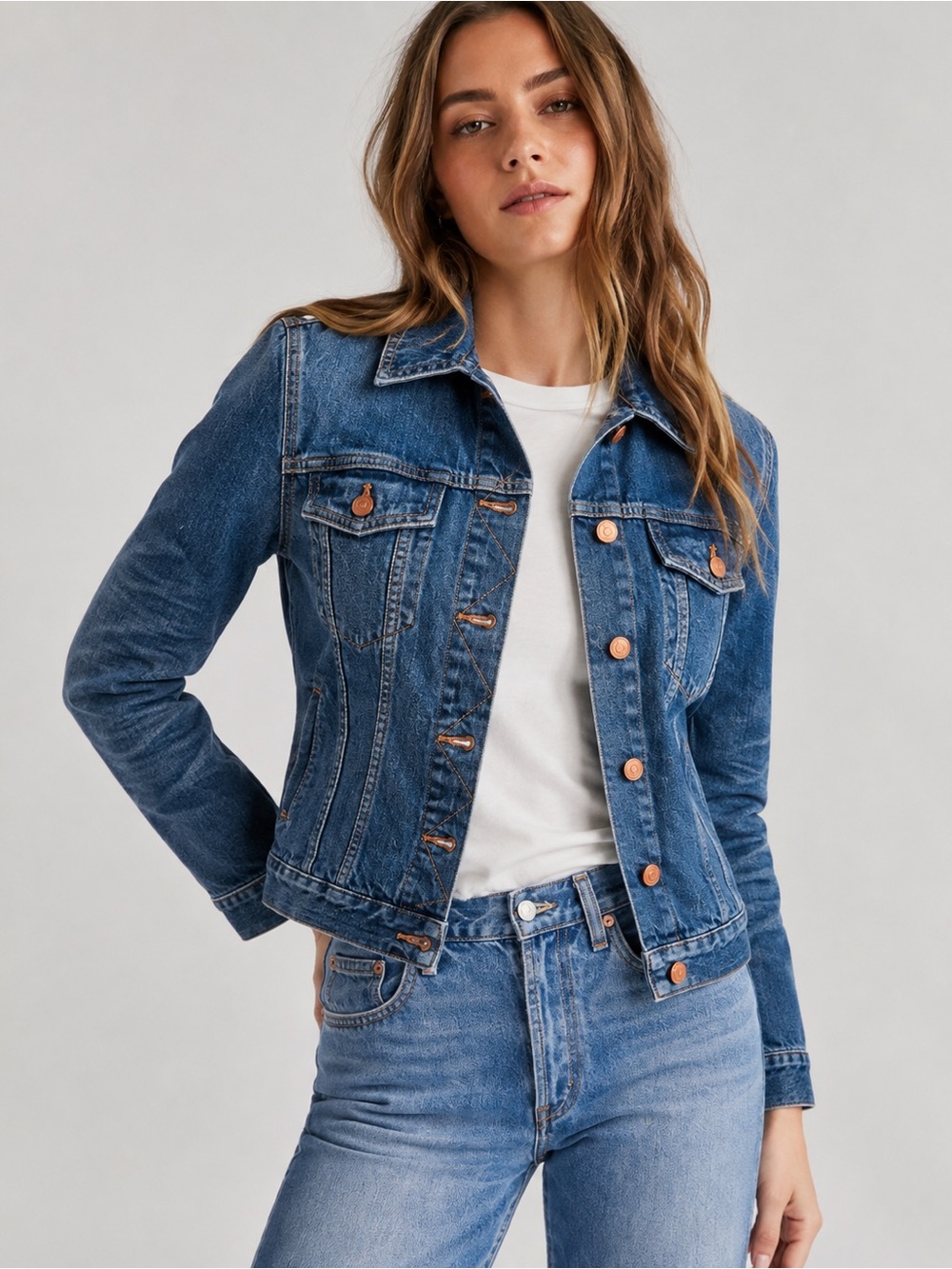 Madewell Classic Denim Jacket Medium Wash Women M Jean Trucker Fall Layer